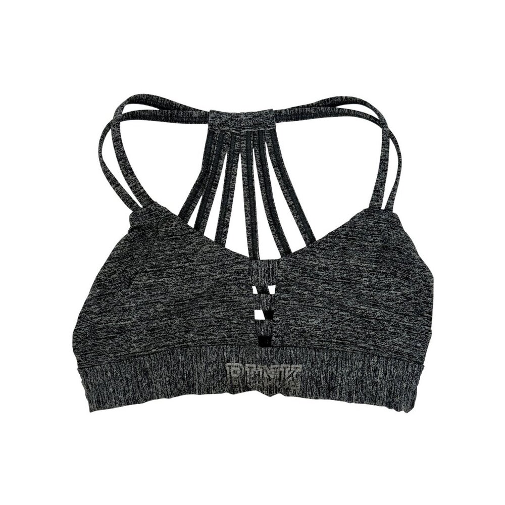 Victorias Secret PINK Strappy Back Gray Athletic Athleisure Sports Bra Ultimate - Picture 2 of 10